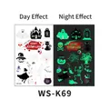 Luminous Halloween cartoon tattoo stickers with ghosts and pumpkins for kids model WS-K69 - 120*76mm / Ghost Castle Pattern (WS-K69)
