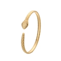 Elegant gold plated stainless steel snake bangle with scale texture and open design - Y582-1 Gold Snake