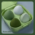 Set di 4 spugnette per trucco verde avocado con custodia di conservazione inclusa - Scatola Colorata Set da 4 / Verde Avocado