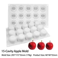 Detailed view of 15-cavity apple shaped silicone mold for mousse cake and French desserts - 15-Cavity Apple Mold / White