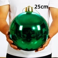 Extra große 25cm glänzende grüne Weihnachtskugel mit Metall-Finish für festliche Dekoration - Glänzender Stil / 1 Stück/Packung (25cm) / Grün