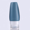 Flacone da viaggio singolo in silicone blu da 60 ml per articoli da toeletta e cosmetici - Tipo Birillo da Bowling 60ml / Blu scuro