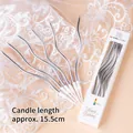 Set of 6 metallic silver wavy birthday candles 15.5cm in elegant window gift box - Silver Curve Spiral Candle 6Pcs
