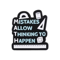 Black enamel math science pin with Mistakes Allow Thinking To Happen text design - Mistakes Allow Thinking Irregular Style (XZ7964)