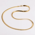 Collar de cadena plana de acero inoxidable dorado con un elegante diseño en forma de S - 5.5mm*60cm / Dorado