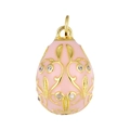 Detail of pink enamel egg pendant with golden vine patterns and inlaid cubic zirconia - Pendant 11: / 23.9*15.6*14.9mm / Pendant