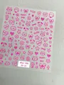 Aha! 089-05 cute pink animal nail stickers with cats and bows for DIY manicure art - Aha-8905 Pink Cat