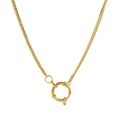 Golden stainless steel snake chain necklace with round spring clasp closure - 18mm Sailor Clasp NK Chain
