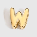Gold retro bubble letter W charm bead for DIY necklace and bracelet - Letter W / Gold