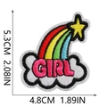 Detailed view of rainbow and cloud embroidery patch with GIRL text and dimension labels - Rainbow Cloud GIRL (4)