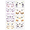 Set di 8 tatuaggi per il viso di Halloween per bambini con zucca, fantasma e pipistrello - Serie di Halloween / 12x15.8cm