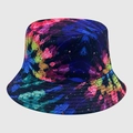 Cappello a secchiello reversibile con stampa splatter colorata e cuciture rinforzate - M (56-58cm) / Schizzo Artistico Multicolore (22)
