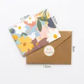 Vintage floral greeting card set with kraft envelope and gold seal sticker for best wishes - Style A - HK8019 Flower Whisper Card