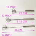Three sizes of semi-automatic stainless steel whisks in 10, 12, and 14-inch variations - 10" / Stainless Steel Original