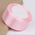 Pink 4cm satin ribbon roll for gift wrapping and DIY crafts with smooth silky finish - Light Pink