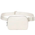 Cream nylon sports belt bag with adjustable strap and buckle for running or casual use - Off White