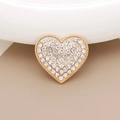 Dettaglio accessorio a forma di cuore dorato con strass e perle scintillanti - Cuore di Strass (Base Oro Bianco)