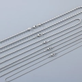 Catene a sfere in acciaio inossidabile argento in sei diametri con moschettoni - 1.3mm / 45cm / Color Acciaio
