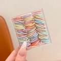 Set di elastici a spirale spessi color macaron in scatola trasparente - Confezione in scatola / Simpatico Stile Intrecciato a Colori Misti (90 Pezzi)