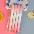 Set de cuatro marcadores fluorescentes degradados en rosa y púrpura con punta suave - Crema de Melocotón / 4 Unidades/Bolsa