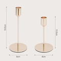 Set of 2 luxury gold iron candle holders with heights of 13.5cm and 18.5cm for table decor - Large and Small Combination (AH) / Gold