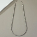 Collana a catena intrecciata argento con chiusura a moschettone e catenina regolabile - Argento