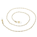 Fashionable gold-plated glasses chain with white beads and anti-slip silicone loops - Gold White Beaded Style (650*2mmKSC070-Z)