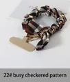 Luxe phone wrist strap with golden chain and brown check pattern fabric - 22# Vintage Monogram Plaid