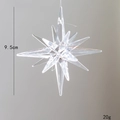 Estrella de cristal transparente de 9,5 cm para decoración de árbol de Navidad, 20g - Acrílico transparente