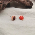 Creative pomegranate fruit resin earrings with realistic seeds and seeds profile - Opened Pomegranate Earrings Pair