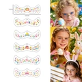 Detail view of 6 sheets of Easter temporary facial tattoos with bunny and egg designs - Easter Freckle Stickers Set (QB037-042)