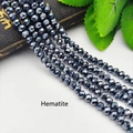 Faceted hematite beads string with metallic finish for DIY jewelry accessories - Hematite Black / No.4 Flat Bead