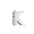 Polished S925 silver letter K heart pendant charm with glossy mirror finish - White Gold DY130015 (K)