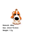 Pendentif chien en émail orange et blanc pour la création de bijoux DIY et colliers - Basset Hound