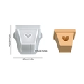 Heart-shaped silicone mold for DIY flower pots and candle jars with dimension details - Single Heart Flower Pot / White