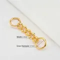 Polished gold metal chain extender with 2.5cm spring buckles for shoulder bags - 14cm / K Gold