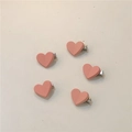 Five-piece set of matte pink heart hair clips with silver metal duckbill base - Folded Heart (5pcs Set)