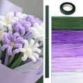 DIY pipe cleaner flower kit with purple and white gradient stems and green floral tape - Purple Flower Material Pack