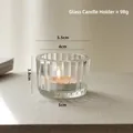 Clear vertical striped crystal glass tealight candle holder with 98g weight - Ribbed Glass Candle Holder (Single)