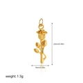 18K gold plated rose flower pendant for DIY necklaces featuring a 24mm height design - Rose