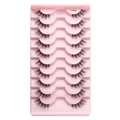 Natural thick half false eyelashes Y1006 set with 10 pairs on pink tray - Daily Lightweight Style (Y1006)