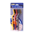 3-piece wire brush set with yellow red and black handles for kitchen deep cleaning - 3-Piece Set with Insert Card (C17KS)