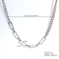 Silver finish 304 stainless steel minimalist chain necklace measuring 440mm in length - Minimalist U-Shape (567-03)