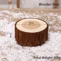 Rustic 9cm round pine wood slice base for DIY Christmas crafts with natural bark edges - Natural Wood Slice 9cm Diameter 4cm Thick