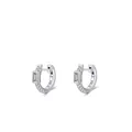 Orecchini a cerchio in argento 925 con zircone rettangolare in stile moderno e minimale - Argento 925 / Argento