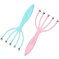 Manual head massager with nine metal rolling balls in blue and pink color variants - Claw Roller Ball Style (Bundle Pack) / Blue + Pink