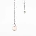 Silver spring cage necklace featuring a natural pink crystal sphere on a delicate chain - Rose Quartz