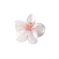 Pink translucent hibiscus flower claw clip hair accessory with a gradient finish for women - 8cm Pearly White-Coral