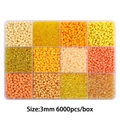 DIY Gelbe Perlen im 10-Gitter-Set, 3mm Glasperlen, 6000 Stück für Schmuckherstellung - 3mm 6000 Stück/Box / Gelbe Serie