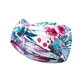 Bohemian knotted headband featuring pink floral and blue leaf tropical patterns - 20# Blue Leaves Pink Floral Tropical
